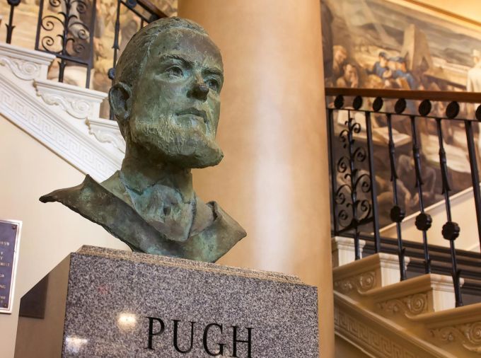 A bust of Evan Pugh